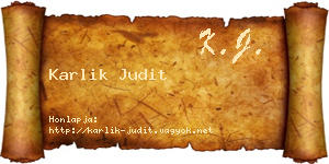 Karlik Judit névjegykártya