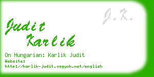 judit karlik business card